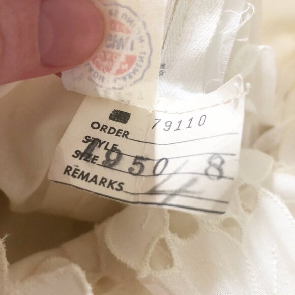 Vintage Union Made Wedding Dress Maxi Cottagecore Regency Boho Coastal 70s 1970s - Picture 9 of 12
